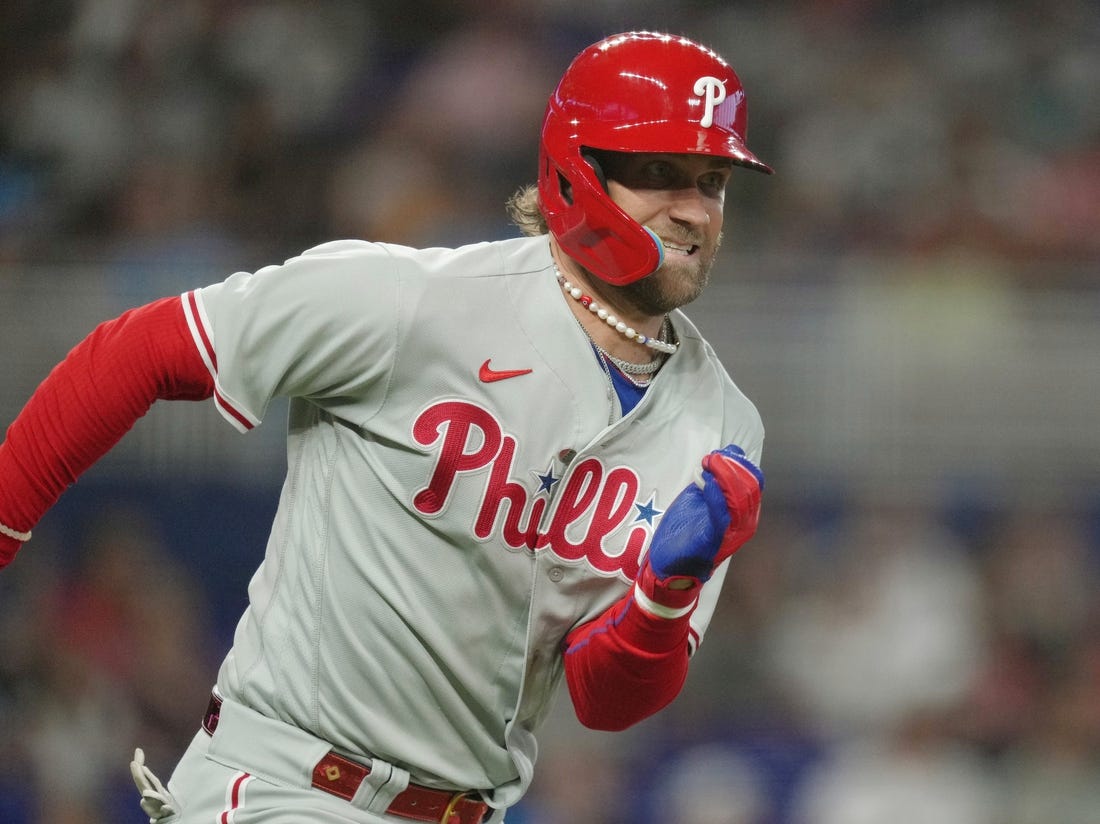 Phillies' Bryce Harper hit on surgically repaired elbow by pitch, leaves  game