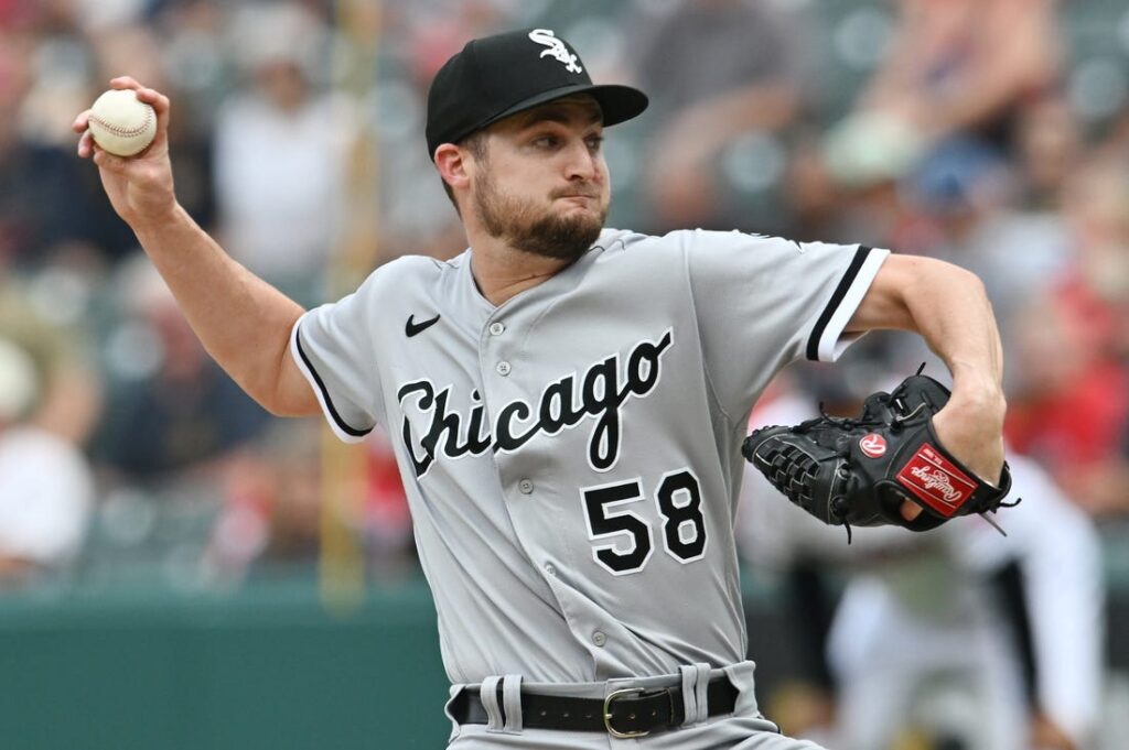 Declan Cronin of the Chicago White Sox throws a pitch on his MLB