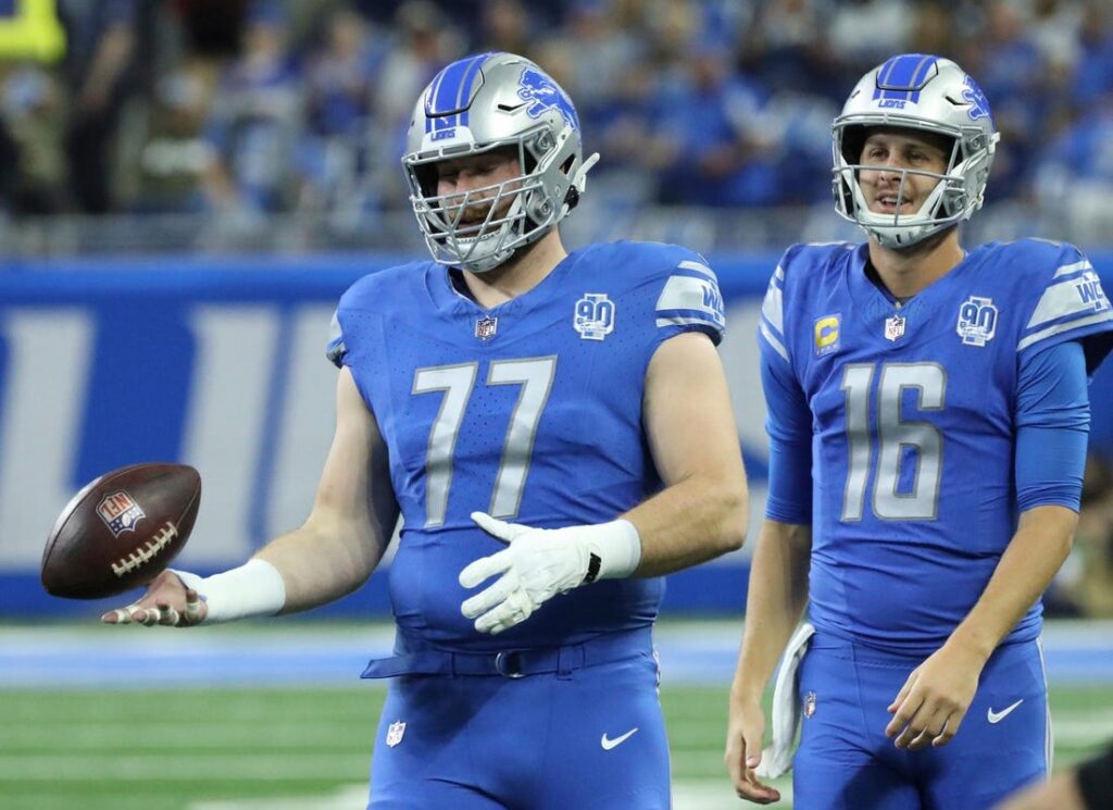 Lions C Frank Ragnow (calf, toe) to sit out practice Saturday - Field ...