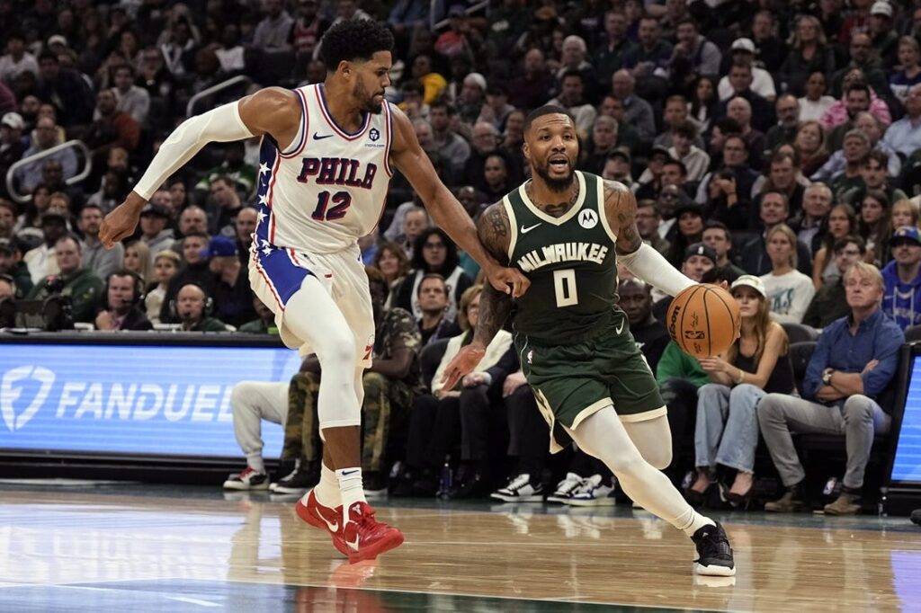 Damian Lillard pours in 39 to win Bucks debut vs. 76ers - Field Level Media - Professional sports content solutions | FLM