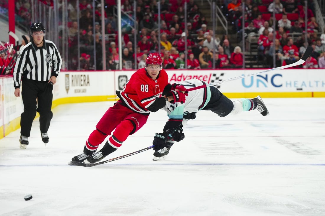 Seth Jarvis scores 2 power-play goals, Hurricanes beat Sharks 6-3, NHL