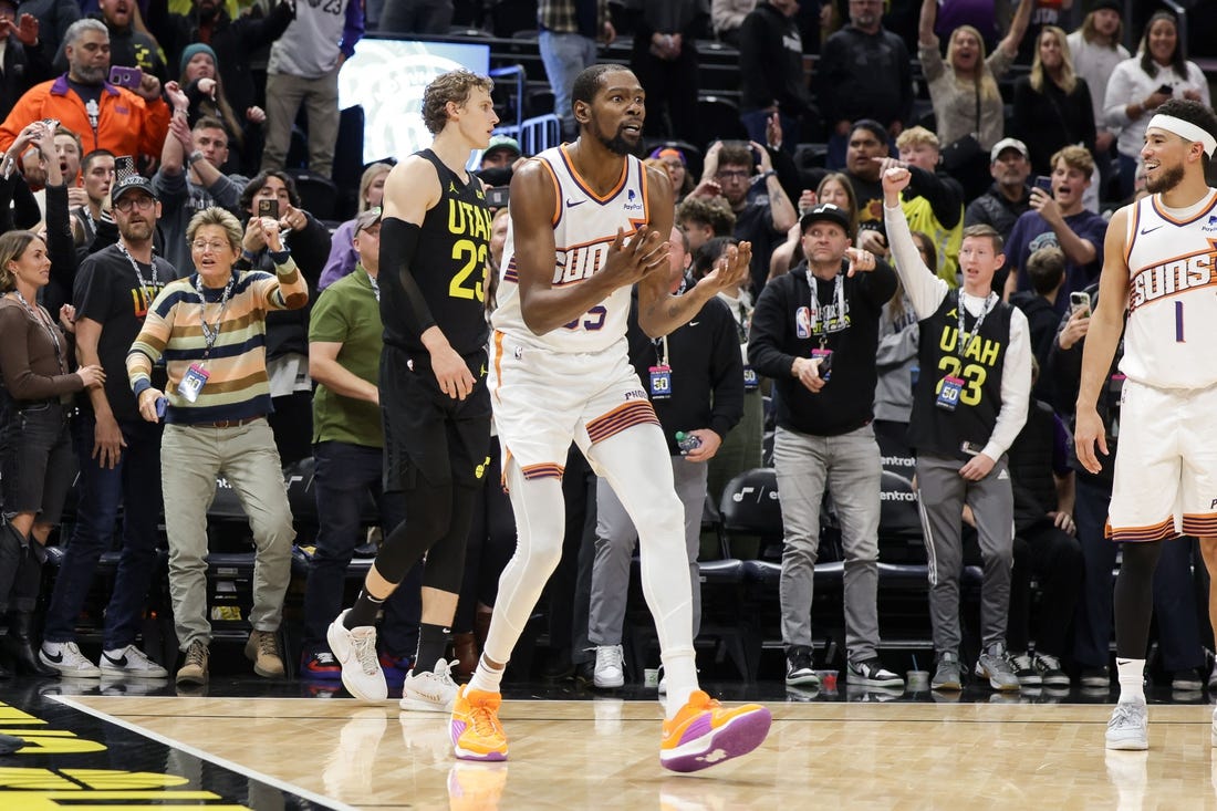 NBA roundup: Kevin Durant, Suns top Jazz in 2OT thriller