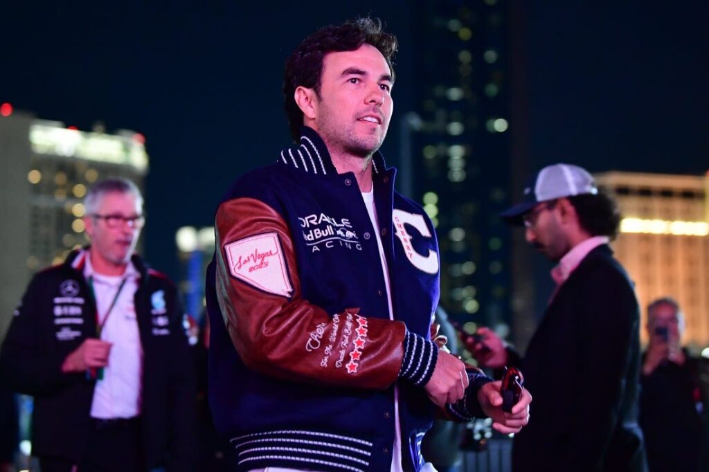 Sergio Perez arrives