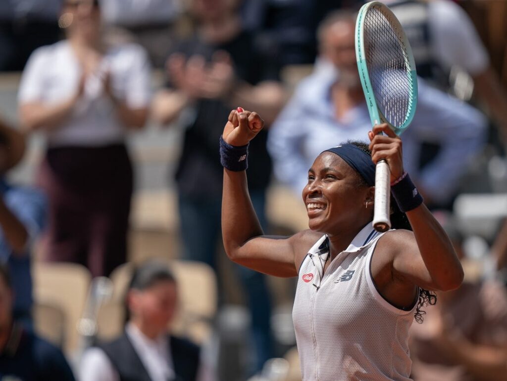 coco gauff celebrate