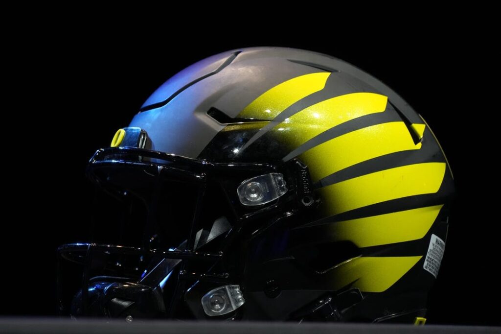 Oregon Ducks football helmet