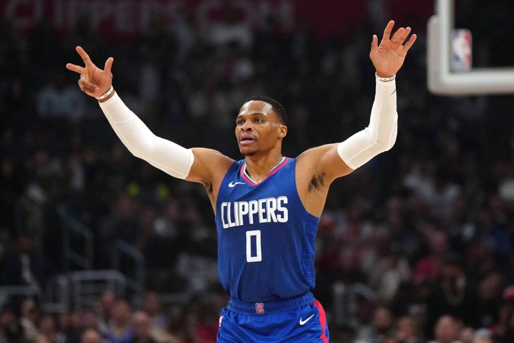 Russell Westbrook reacts