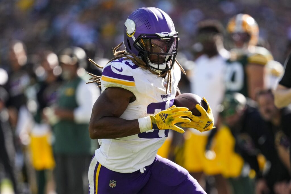 Vikings RB Aaron Jones (hip) out for rest of game vs. Jets - Field Level Media - Professional sports content solutions | FLM