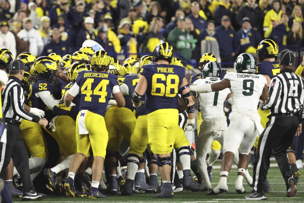 spartans wolverines fight
