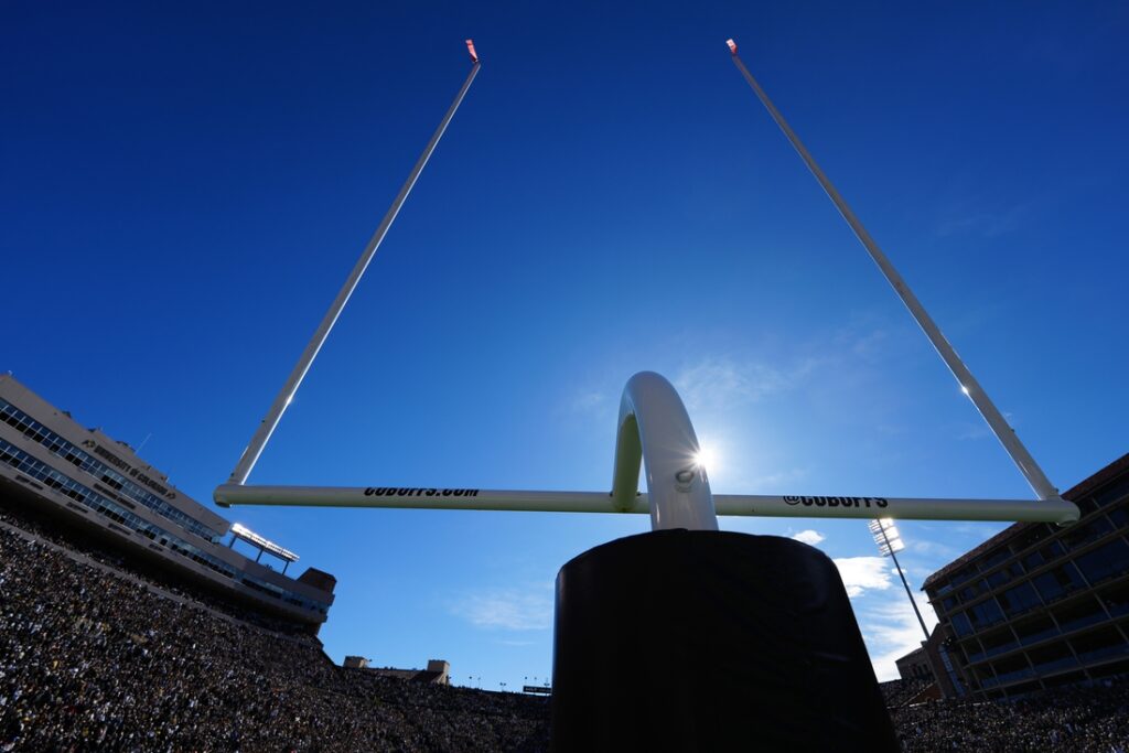 football goal posts general view