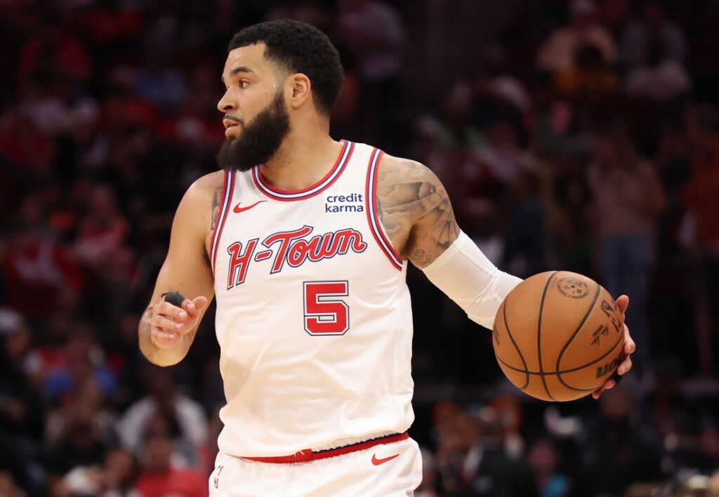 Fred VanVleet dribbles
