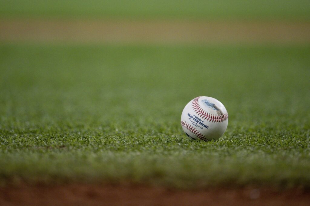 baseball, grass, view