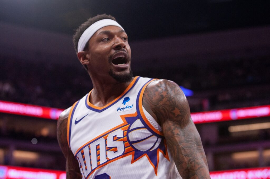 Bradley Beal reacts