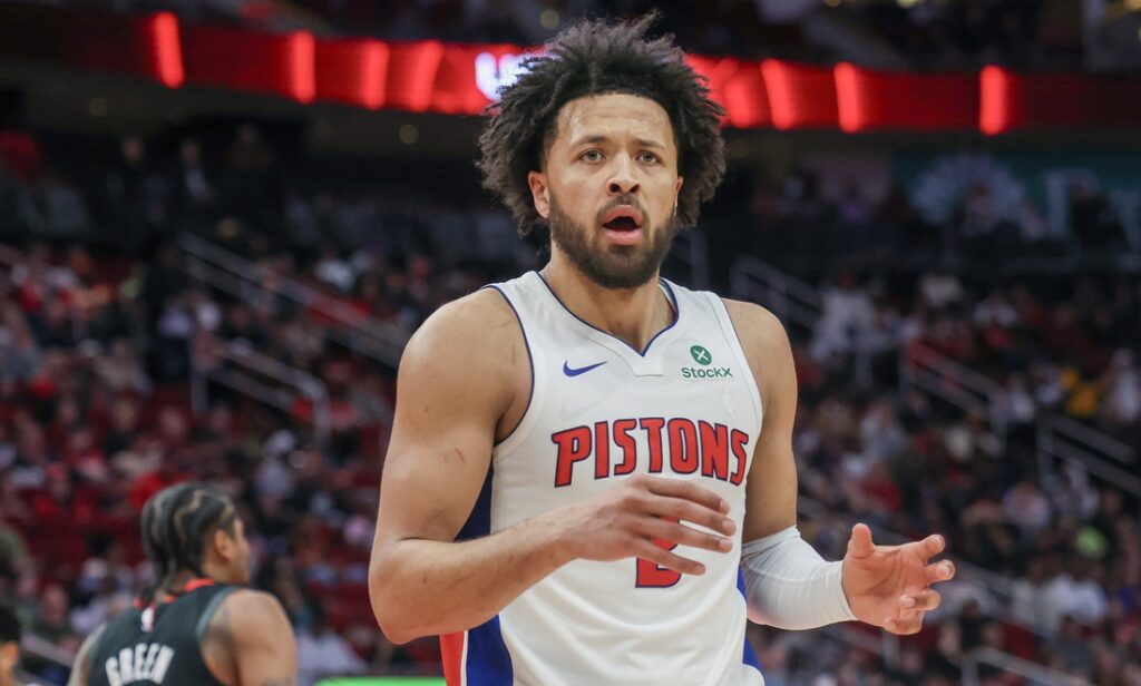 Cade Cunningham reacts