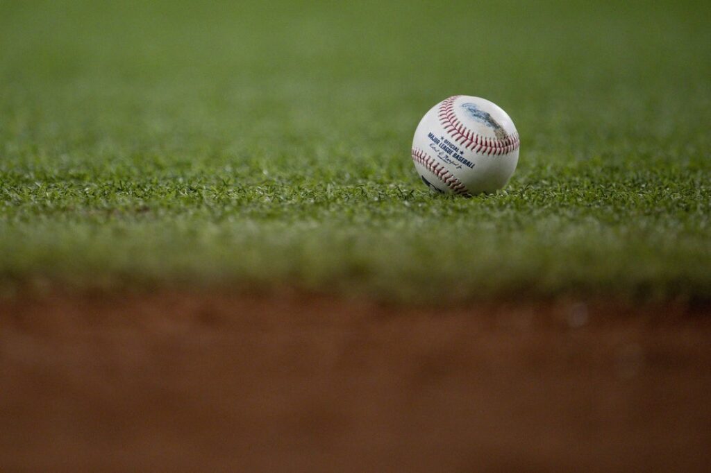 baseball, grass, view