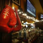 Boxing gloves adorn