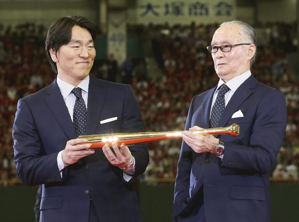 Shigeo Nagashima, Hideki Matsui, Yomiuri Giants, Tokyo Dome, baseball, Shinzo Abe, Japan