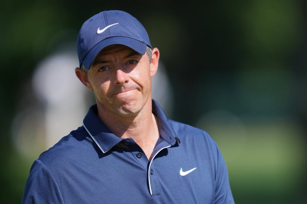 Rory McIlroy reacts