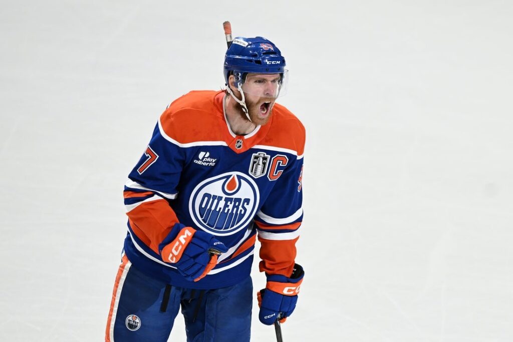 Connor McDavid reacts