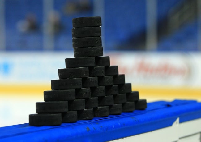 hockey pucks general view