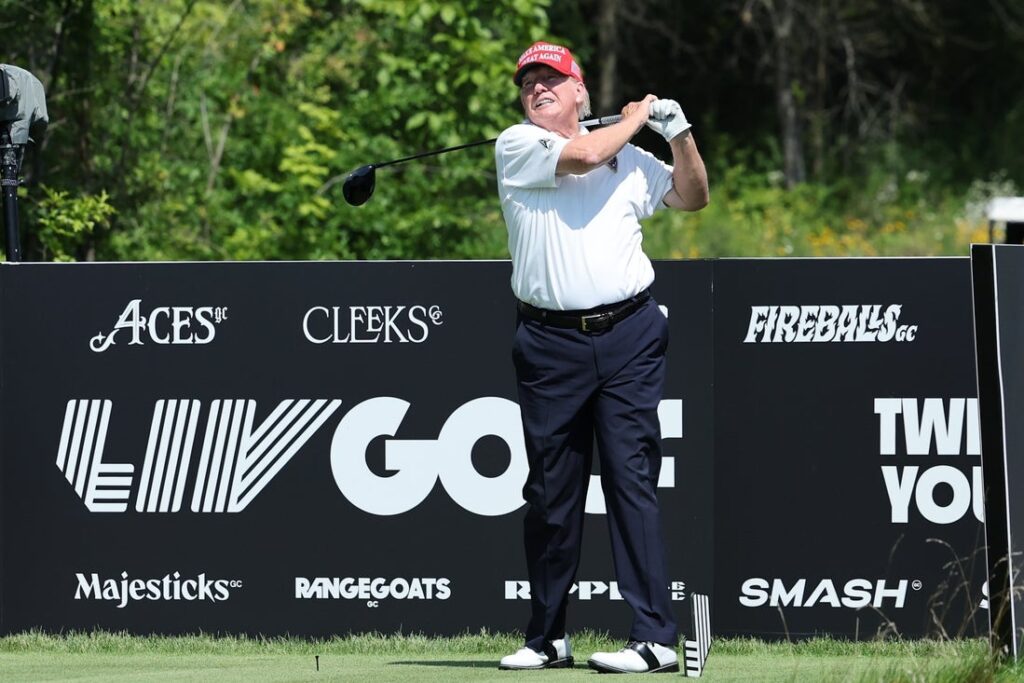 donald trump, golf swing