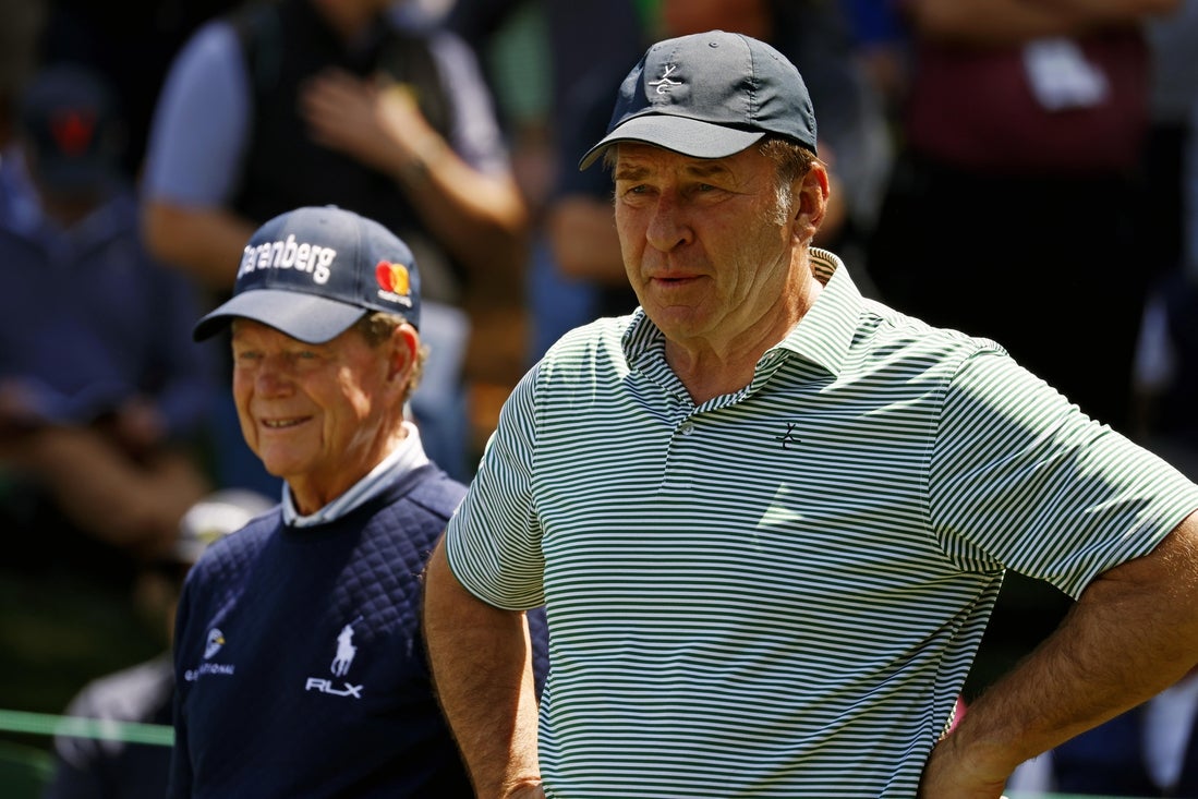 Nick Faldo returns home following open-heart surgery