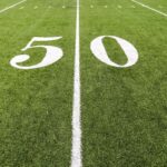 football, yard line, view