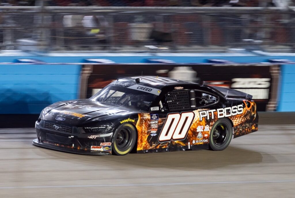 Nov 1, 2025; Avondale, Arizona, USA; NASCAR Xfinity Series driver Sheldon Creed (00) during the Xfinity Series Championship race at Phoenix Raceway. Mandatory Credit: Mark J. Rebilas-Imagn Images