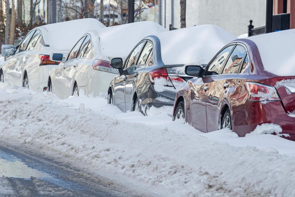 snow covered car