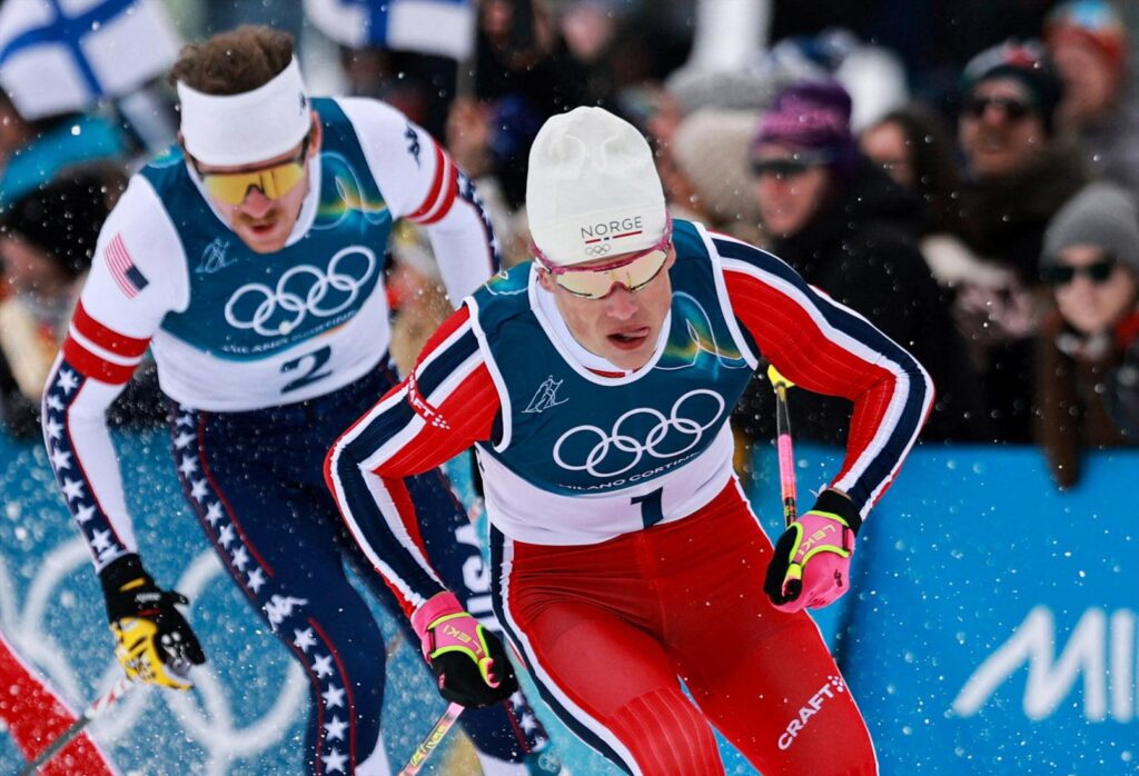 milan cortina, olympics, cross-country skiing, johannes klaebo, ben ogden