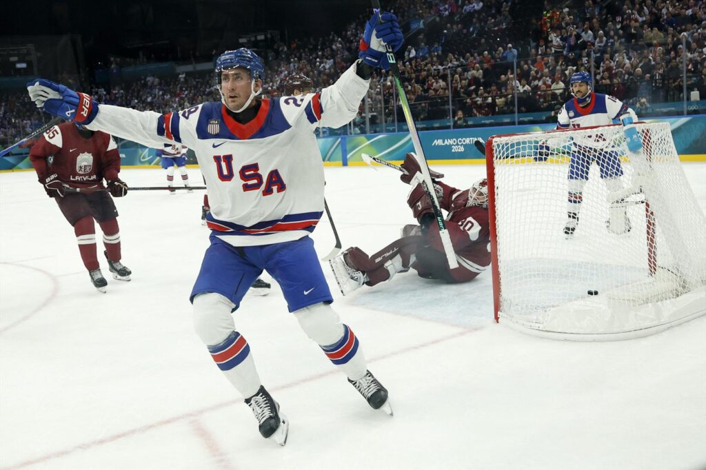 Brock Nelson, United State, U.S., hockey, Winter Olympics, Milan, Latvia