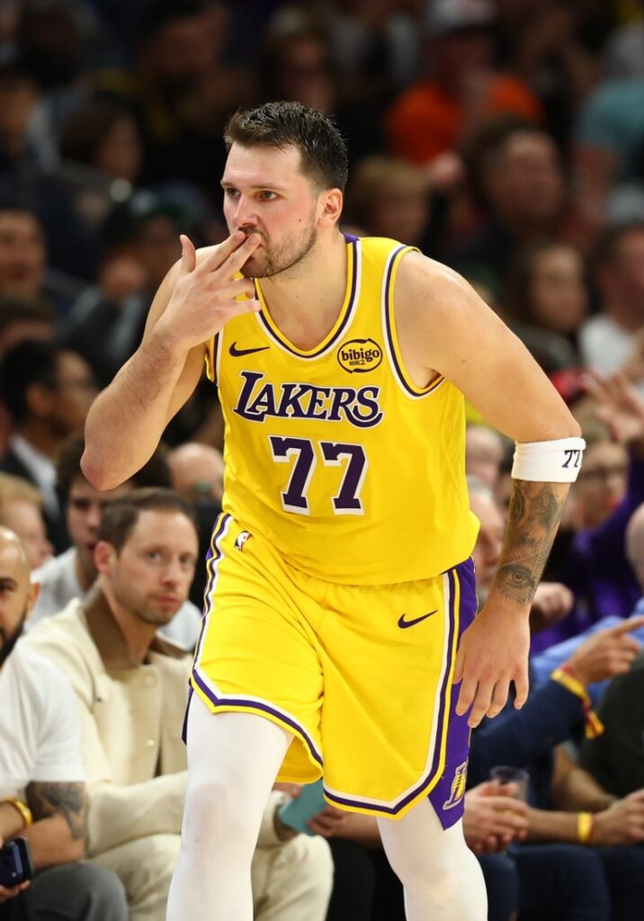 luka doncic celebrates