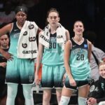 Breanna Stewart, Sabrina Ionescu and Jonquel Jones