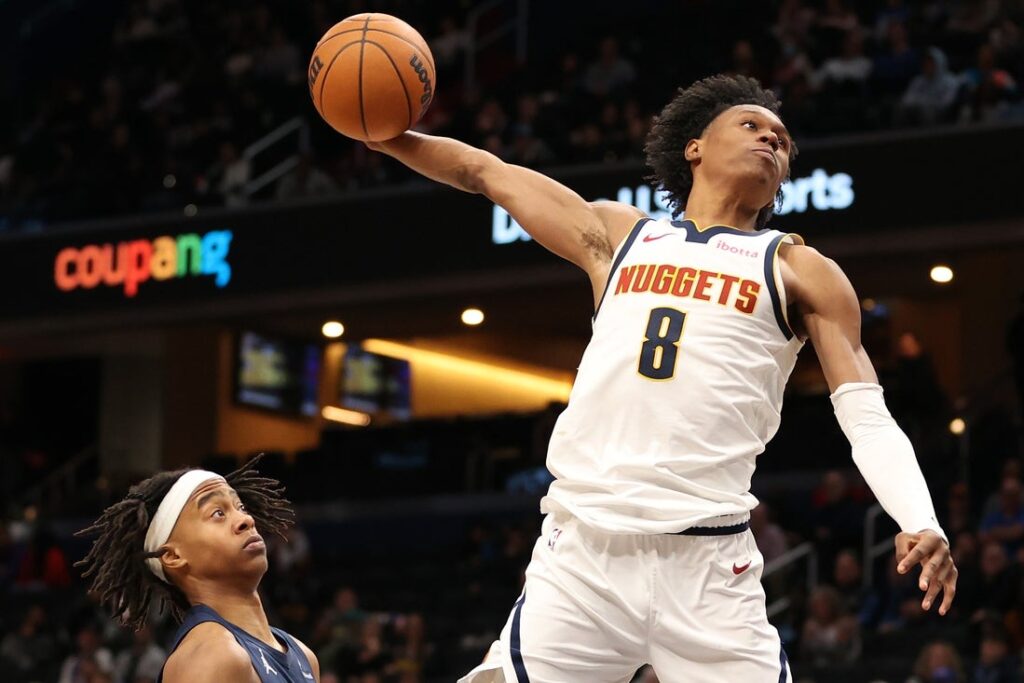 peyton watson nuggets dunk