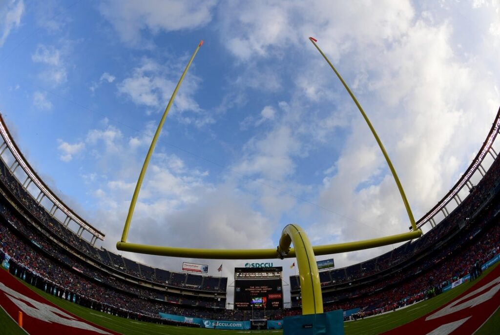 football goal posts general view