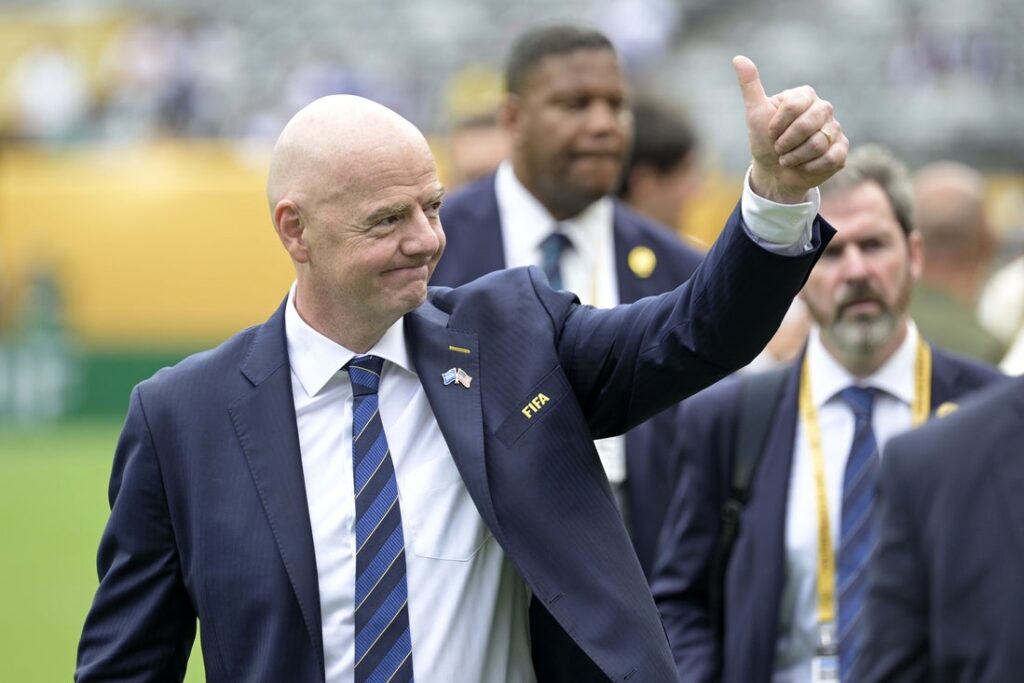 Gianni Infantino reacts