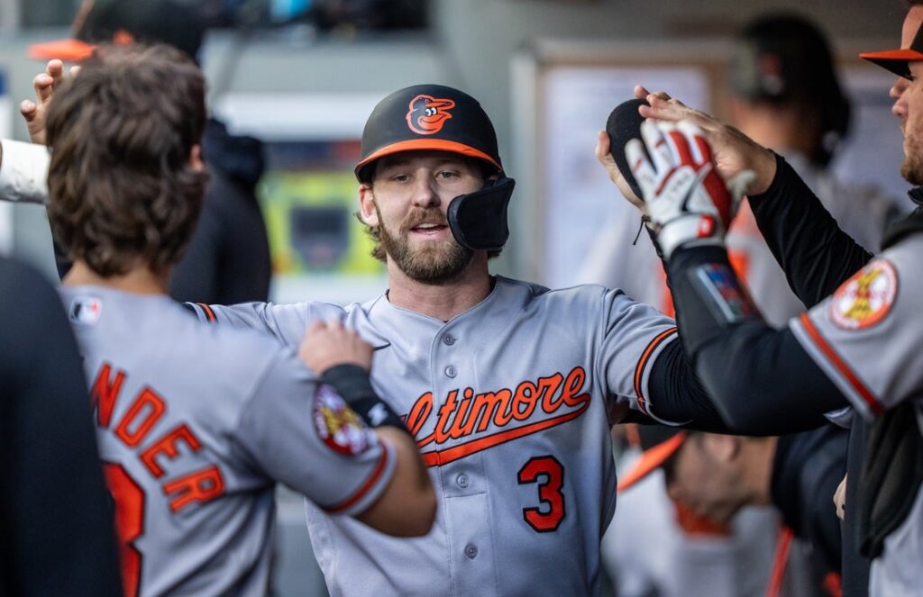 taylor ward orioles celebrate
