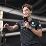 george russell mercedes wave