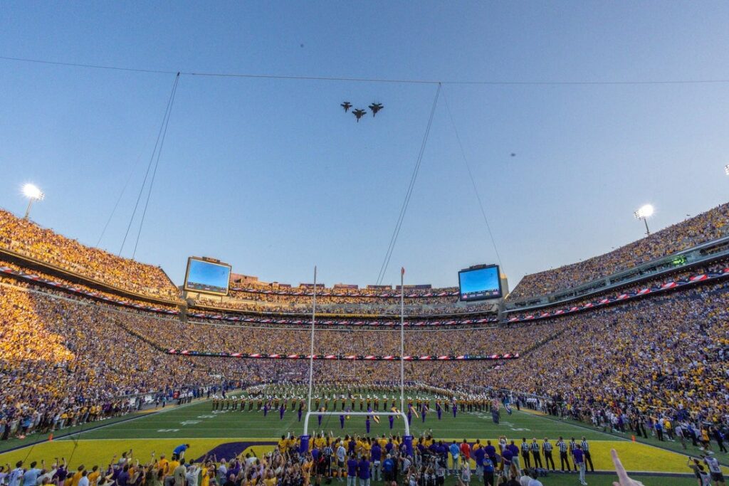 lsu, football, view