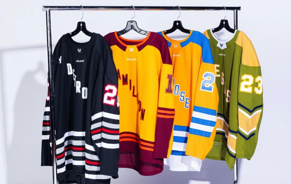 Jerseys, PWHL, Detroit, Hamilton, San Jose, Las Vegas